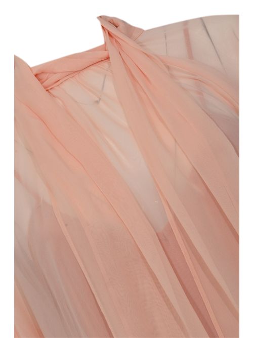 Abito corto in georgette con collo a fiocco Pink Peony BLUGIRL | RA6010 TS441X0450